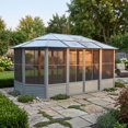 thumbnail image 1 of Gazebo Penguin Florence Solarium 12 Ft X 18 Ft Polycarbonate Roof - Slate, 1 of 16