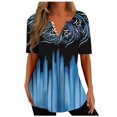 thumbnail image 1 of Birdeem Haut Décontracté pour Femme à Col en V Imprimé, Ample, à Manches Courtes, Haut/chemise à Manches Courtes à Col en V, 1 of 5