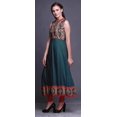 thumbnail image 3 of Bimba Robe Anarkali à Col Mandarin pour Femme, Bleu Sarcelle, Imprimé Cachemire, Style Ethnique Indien, Kurta, Moyen, 3 of 6