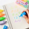 thumbnail image 3 of Wdhugt Mini Cartoon Style Highlighter Marker Pen Set 4 Colors Bright Ink Study Office School Supplies Notes Text Marking Tool 10Ml Durable Nib Assorted Shades A, 3 of 5