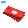 thumbnail image 3 of Unique Bargains Zipper Leatherette Money Deposit Bags with Clear Window, Red, 3 Count, 3 of 6