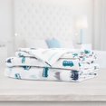 thumbnail image 3 of Safdie & Co. Ensemble de Draps en Microfibre 4PC Lit Double Imprimé de Signature, 3 of 3