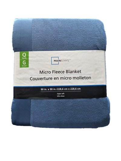 Couverture micro en molleton Mainstays en bleu solide