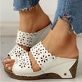 thumbnail image 1 of CEHVOM Summer New Style Thick-soled Slope With Embroidered Hollow With Roman Slippers, 1 of 6