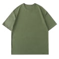 thumbnail image 1 of Pisexur T Shirts for Man , Hommes Couleur Unie Mode Décontractée Ventilée Col Rond Exercice Manches Courtes Haut Vert Armée, Chemises de Golf Hommes & Chemises Hommes, 1 of 4