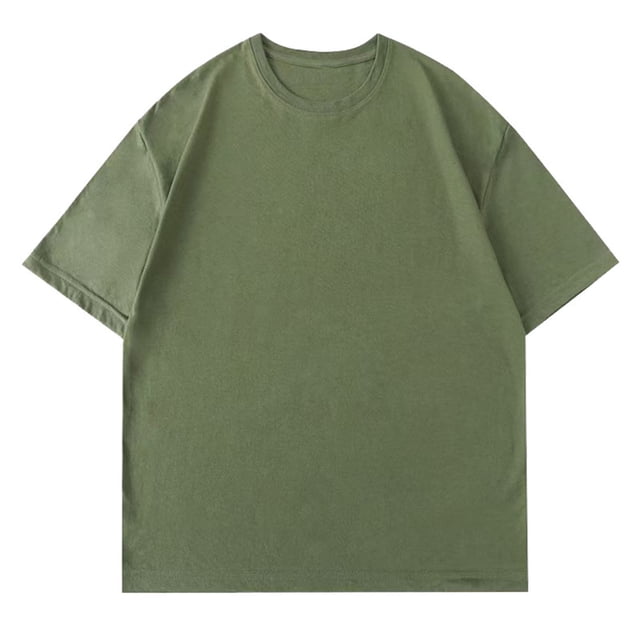 Pisexur T Shirts for Man , Hommes Couleur Unie Mode Décontractée Ventilée Col Rond Exercice Manches Courtes Haut Vert Armée, Chemises de Golf Hommes & Chemises Hommes