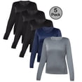 thumbnail image 1 of Blank Activewear Lot de 5 T-Shirts à Manches Longues pour Femmes, Tissu de Performance à Séchage Rapide, 1 of 4