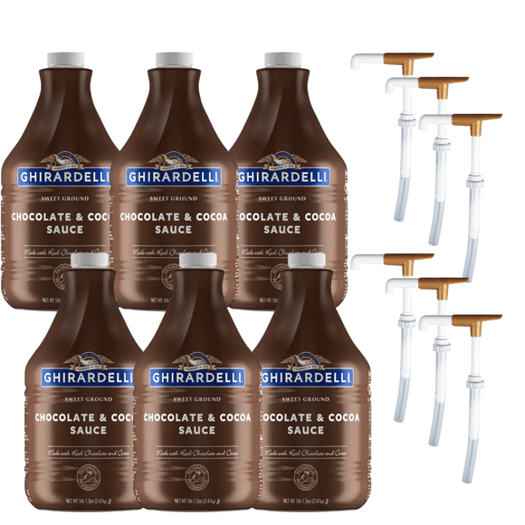 Ghirardelli Sweet Ground Chocolate & Cocoa Flavoring Sauce 64 fl. oz. Bonus Squeeze Pump