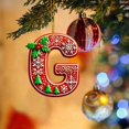 thumbnail image 1 of Hbdhejl 26 Pcs Lettres Rouges Décorations de Sapin de Noël Lettres de Canne de Bonbon avec Motif de Baies Mini Alphabet Ornements Suspendus Fête Maison Sapin de Noël Acrylique 2D, 1 of 4