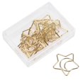 thumbnail image 2 of 10 Star And Moon Paperclips Gold Paperclips Special Shaped Electroplating  Pin For Office Document File Organization School Stationery, 2 of 8