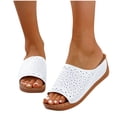 thumbnail image 4 of Womens Low Wedge Sandals Comfortable Dressy Arch Support Slides Orthopedic Sandals Slip On Summer Shoes, 4 of 9