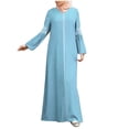 thumbnail image 2 of Babysbule Liquidation Robes pour Femmes Dames Abaya Musulmane à Imprimé Floral Kaftan Vintage Islamique Robe Longue Robe Maxi, 2 of 8