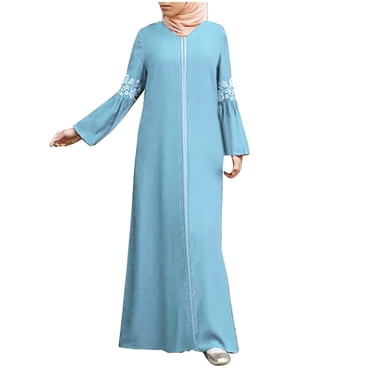 CEHVOM Robe Longue Abaya pour Femmes Musulmanes, Kaftan Vintage à Imprimé Floral, Robes Maxi Islamiques en Solde