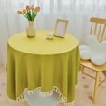 thumbnail image 1 of Birdeem Table Cloths Rectangle,60%Cotton,40%Linen Tablecloths with Fringe for Small Tables, 55X55 Inch Linen Sqaure Table Cloth for Wedding, Party, Indoor,Outdoor, Machine Washable, 1 of 8