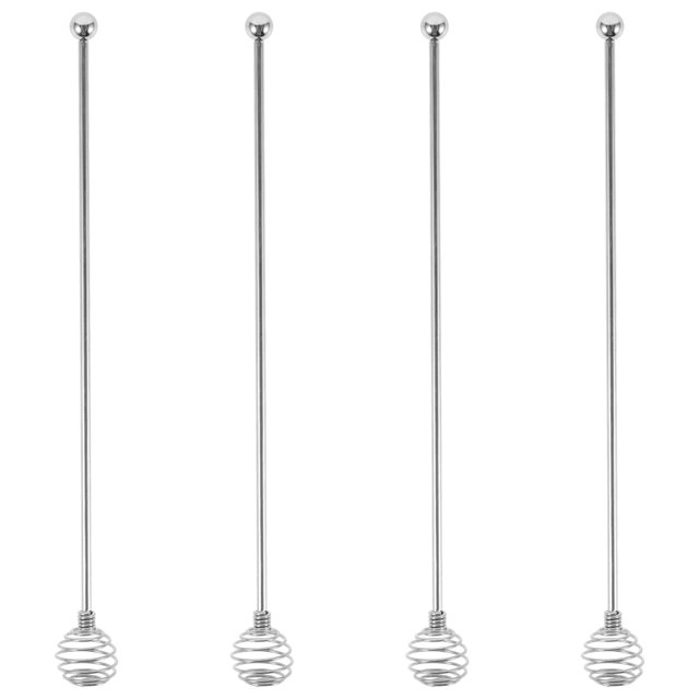 4Pcs Stainless Steel Swizzling Stick Reusable Beverage Stirrer Coffee Honey Stir Stick