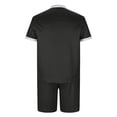 thumbnail image 4 of Cameland Two Piece Short Outfits Men Color Block Tracksuits Sport Summer Short Sleeve and Shorts Set for Men, 4 of 5