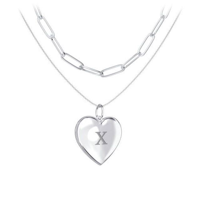 Collier Superposé avec Médaillon et Chaîne Trombone