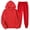 Red, variant on Innerwin Hoodies And Sweatpant Set Solid Color Mens Tracksuit Winter Hooded Warm 2 Piece Hoodie Light Gray XL