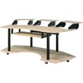 thumbnail image 1 of ACME Eleazar Wooden 4-Shelf Music Recording Studio Desk in Natural Oak, 1 of 7