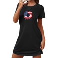 thumbnail image 1 of Birdeem Chemises de Nuit pour Femmes Chemise de Nuit Courte Surdimensionnée pour Femmes Robe Imprimée à Col Rond et Manches Courtes, 1 of 12