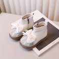 thumbnail image 3 of LNGOOR Trendy Cute Solid Color Bowknot Pearl Rhinestone Decor Boots With Side Zipper For Girls  Non-slip Warm Plus Fleece Boots For Autumn And Winter, 3 of 6
