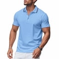 thumbnail image 1 of Weiqiqre Men Shirts Short Sleeve Button Down Shirts Classic Stripe Golf Polo Collared Work Shirts, 1 of 9