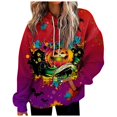 thumbnail image 2 of MesaSe Halloween Femmes de la Mode Quotidienne Polyvalent Décontracté Sweat à Manches Longues Imprimé Top Sweatshirt, 2 of 5