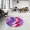 thumbnail image 4 of Ahgly Tapis Rectangulaire Lavable en Machine Intérieur Transitionnel Moyen Violet Rouge Rose, 6 Pieds x 9 Pieds, 4 of 7