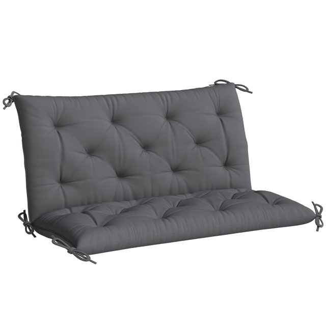 Outsunny Garden Bench Cushion with Backrest, Non-Slip 2 Seater Soft Pad