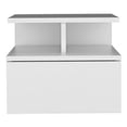 thumbnail image 3 of Pemberly Row Set of 2 Engineered Wood Dresser & Floating Nightstand in White, 3 of 10