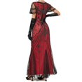 thumbnail image 3 of UPPADA Robe Cocktail à Col Rond pour Femmes Robe Queue de Poisson Robe Cocktail Sans Manches Robe Formelle Évasée Robe d'Invitée de Mariage Robe Cocktail Moulante Liquidation en Liquidation, 3 of 4