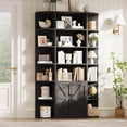 thumbnail image 1 of EastVita 6 Tier Tall Bookshelf with Storage, Modern Farmhouse Bookcase, Black, 1 of 6
