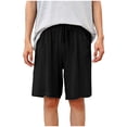 thumbnail image 3 of Yuyuzo Mens Shorts Casual Drawstring Elastic Waist Short Summer Loose Fitted Beach Shorts with Pockets, 3 of 7