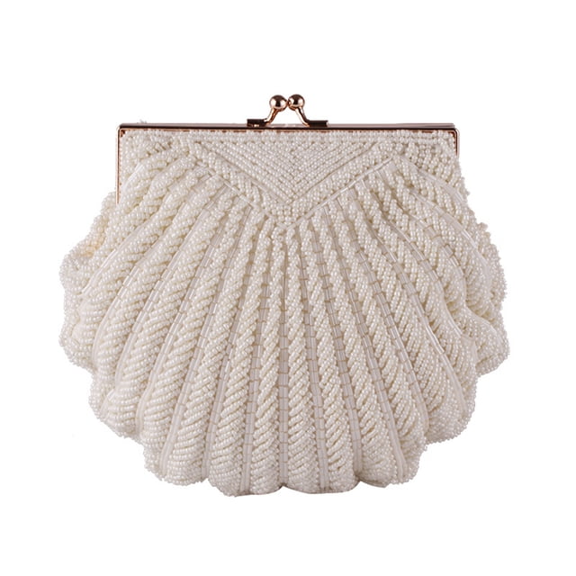 Transemion Multifunctional And Handy Evening Clutching Wedding Bag White Durable beige 1Set