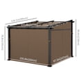 thumbnail image 3 of Outsunny 10' x 10' Metal Pergola w/ Retractable Canopy Roof, Coffee, 3 of 10