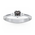 thumbnail image 2 of Birthstone Heart Ring with Shoulder Accents - Smokey Quartz (June), 2 of 4