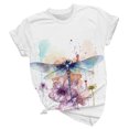 thumbnail image 4 of LUOGENLI T-shirts pour Femme pour Femmes Femmes Été Décontracté Mode Col Rond Manches Courtes T-Shirt à Imprimé Floral Haut T-shirts pour Femmes T-shirts Graphiques Vêtements d'Été L, 4 of 4