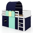 thumbnail image 1 of Costway Twin Loft Bed with Tower & Tent 3 Storage Pockets Safety Guardrail and Ladder Navy, 1 of 9