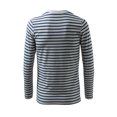 thumbnail image 3 of INSPIRE CHIC T-Shirt pour Homme à Rayures Col Ras du Cou Manches Longues Chandail Haut 46 Gris Marine, 3 of 8