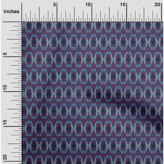 oneOone Silk Tabby Fabric Geometric Ikat Print Sewing Fabric BTY 42 Inch Wide