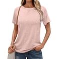 thumbnail image 2 of Timegard Womens Tops Crew Neck Short Sleeve Solid Color Shirts Casual Comfy Tunic Tops Summer Basic Tee, 2 of 8