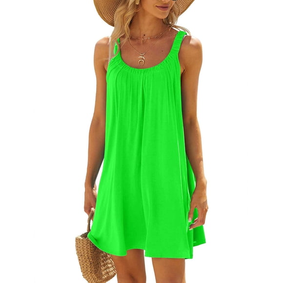 Mefallenssiah Women'S Beach Dress Bikini Beachwear Coverups Casual Vacation Short Summer Dresses