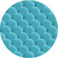 thumbnail image 1 of Ahgly Company Tapis Rond Lavable en Machine Intérieur Transitionnel Turquoise Foncé Vert, 5 Pieds Rond, 1 of 7