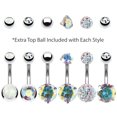 thumbnail image 2 of BodyJ4You 6PCS Belly Button Rings 6 Replacement Balls 14G Stainless Steel Aurora CZ Navel Body Jewelry, 2 of 6