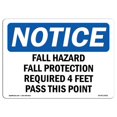 thumbnail image 1 of SignMission OS-NS-A-710-L-12421 7 x 10 Po Panneau d'Avertissement OSHA - Risque de Chute Protection contre les Chutes Requise 4 Pieds, 1 of 1