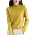 thumbnail image 1 of Women‘s Wool Sweaters Mock Turtle Neck Lightweight Long Sleeve Cozy Warm Fall Winter Pullover Tops, 1 of 7