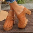 thumbnail image 4 of RXMEKW Pantoufles d'Été pour Femmes, Talons Hauts Fermés Unis à la Mode, 4 of 9