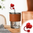 thumbnail image 3 of Heart-Shaped Silicone Straw Caps, 10mm Universal Dust Plugs for Parties & Drinks, 3 of 9