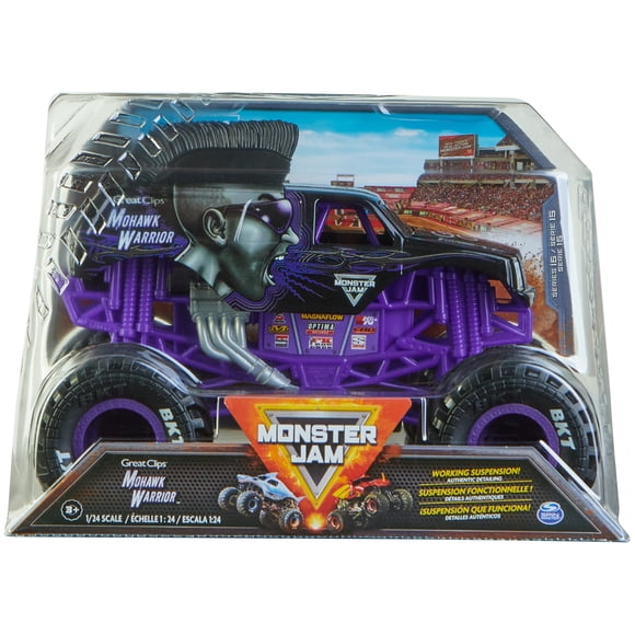 Monster Jam, Official Mohawk Warrior Monster Truck, Collector Die-Cast Vehicle, 1:24 Scale, Kids Toys for Boys Ages 3 and up