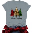 thumbnail image 1 of Jsaierl T-Shirts de Noël pour Femmes Mignons à Imprimé d'Arbre de Noël T-Shirts Décontractés à Col Rond Tunique Tenues de Festival Manches Courtes Hauts Cadeaux, 1 of 2